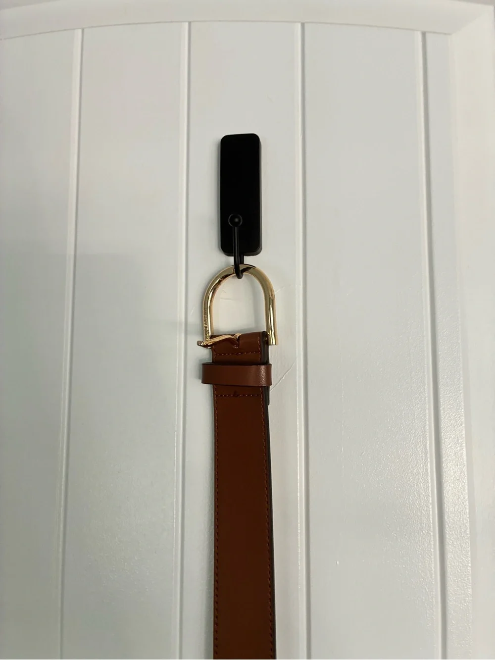 Michael Kors Brown Leather Belt with Gold Buckle